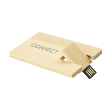 Logo trade promotional gifts picture of: CreditCard USB Bamboo 32 GB