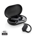 Fitsound RCS recycled plastic open ear TWS earbuds, black