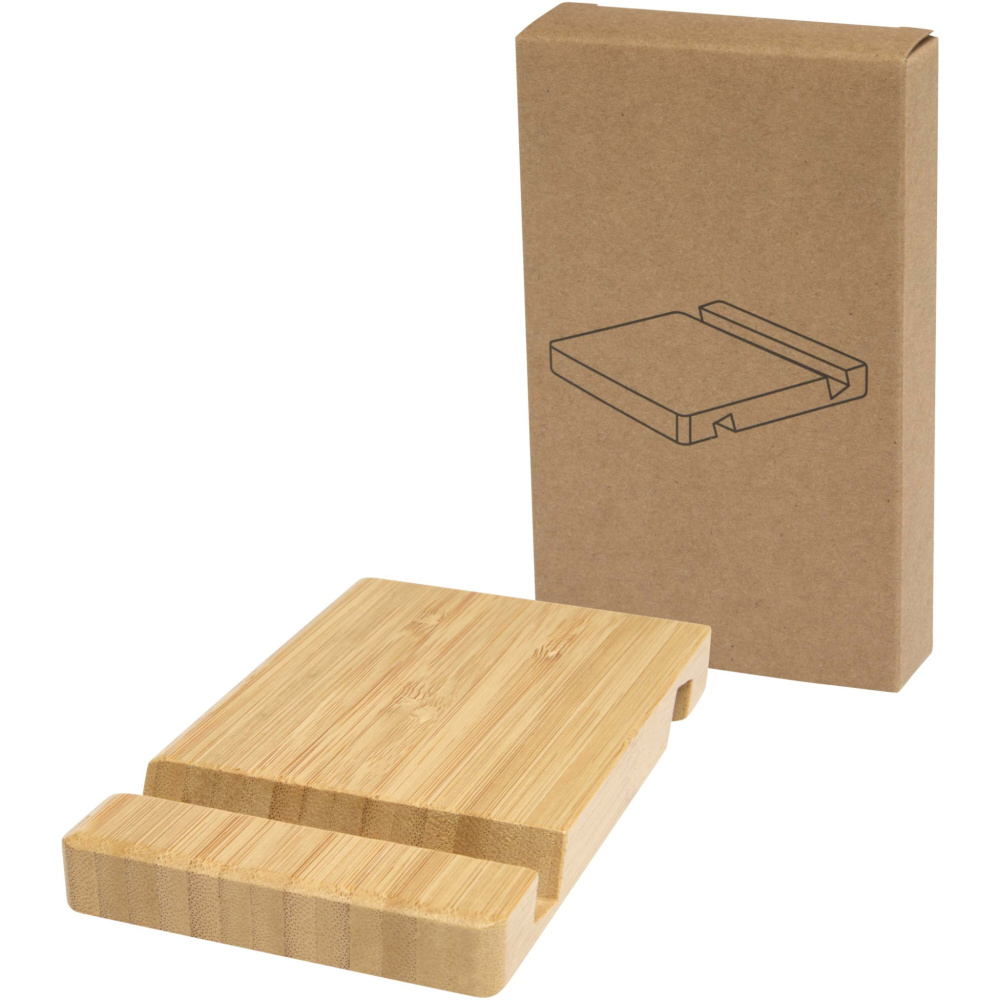 Logo trade promotional item photo of: Bubup bamboo 2-angled tablet and phone stand