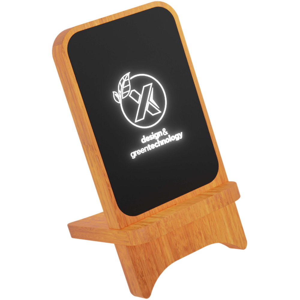 Logotrade promotional product picture of: SCX.design W16 10W light-up wireless wooden stand