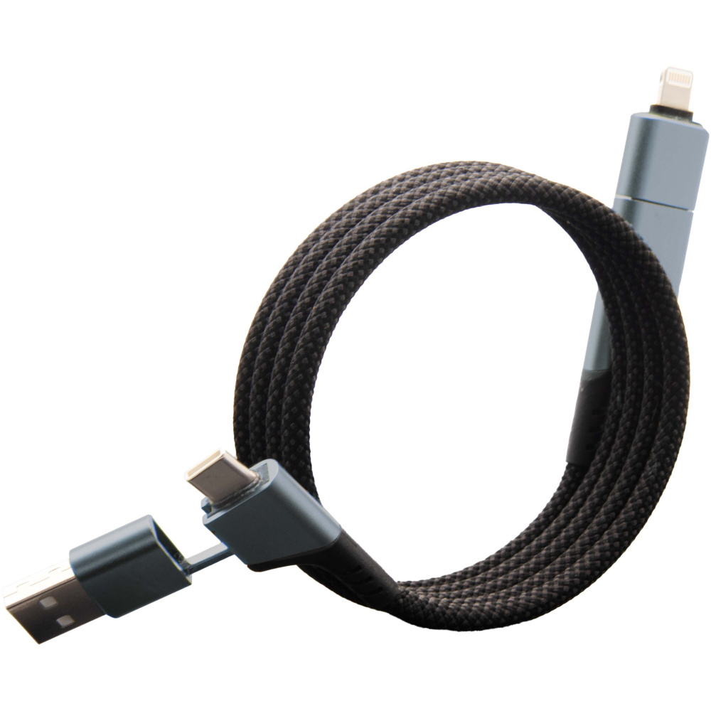 Logotrade promotional giveaways photo of: SCX.design C52 100W 4-in-1 rPET magnetic ultra fast charging cable 