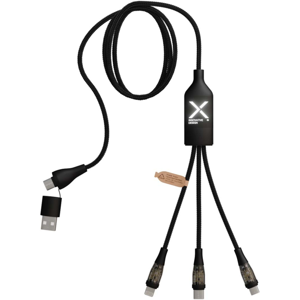 Logotrade promotional merchandise image of: SCX.design C50 5-in-1 fast charging 100W/5A cable with digital display