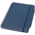 Thalaasa A5 ocean-bound hard cover notebook with ballpoint pen (black ink), Ocean blue