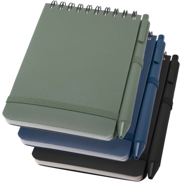 Logo trade advertising products image of: Thalaasa A6 hard cover ocean-bound notebook with ballpoint pen (black ink)