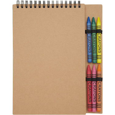 Logo trade promotional products picture of: Doodle A5 spiral soft cover notebook and crayon set