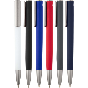 Logotrade promotional gift picture of: Ziggur aluminium ballpoint pen (blue ink)