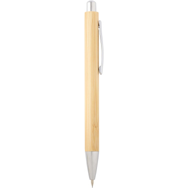 Logotrade promotional item image of: Oblys bamboo ballpoint pen and mechanical pencil set (black ink)