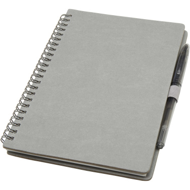 Logo trade promotional giveaway photo of: Slate reusable soft cover notebook and pen set (black ink)