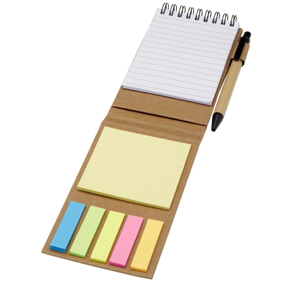 Logo trade promotional gifts image of: Flipper sticky notepad with ballpoint pen (black ink)