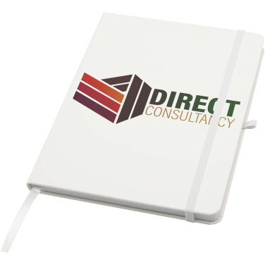 Logo trade promotional merchandise image of: Teak A5 recycled hard cover notebook with lined pages