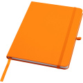 Teak A5 recycled hard cover notebook with lined pages, Orange