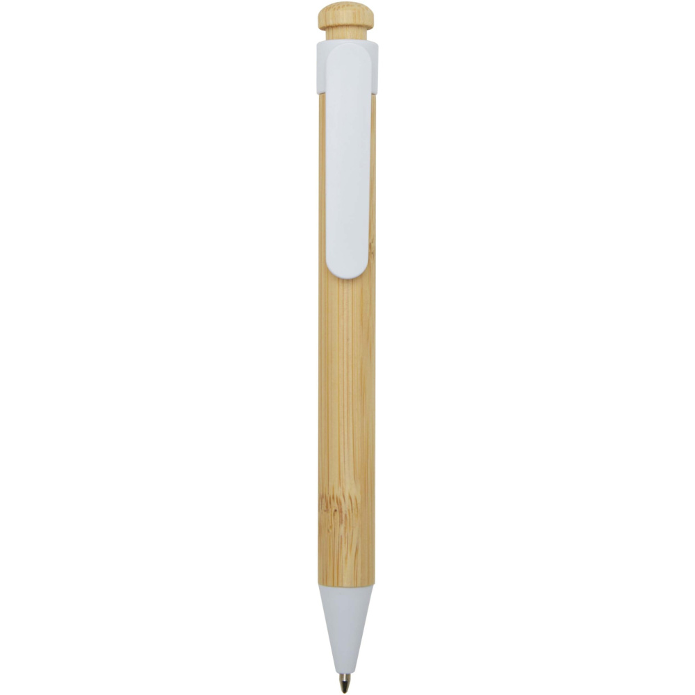 Logotrade promotional gift image of: Rattan bamboo and recycled plastic ballpoint pen (black ink)