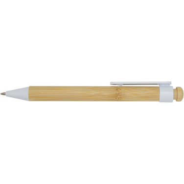 Logo trade advertising products picture of: Rattan bamboo and recycled plastic ballpoint pen (black ink)