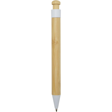 Logotrade business gift image of: Rattan bamboo and recycled plastic ballpoint pen (black ink)