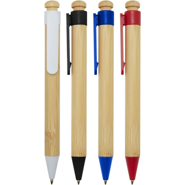 Logotrade promotional merchandise image of: Rattan bamboo and recycled plastic ballpoint pen (black ink)