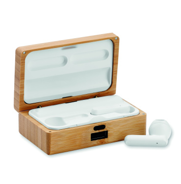 Logotrade promotional items photo of: TWS earbuds in bamboo case