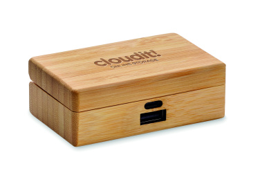 Logotrade promotional merchandise image of: TWS earbuds in bamboo case