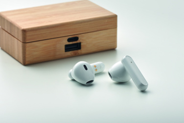 Logotrade advertising products photo of: TWS earbuds in bamboo case