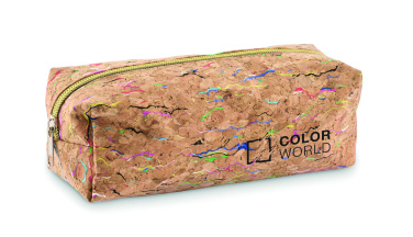 Logo trade promotional gift photo of: Coloured cork pencil case