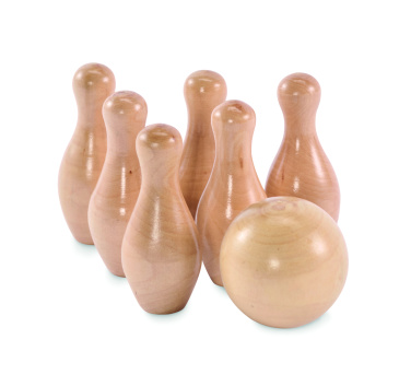 Logo trade corporate gifts picture of: Mini pine wood bowling set