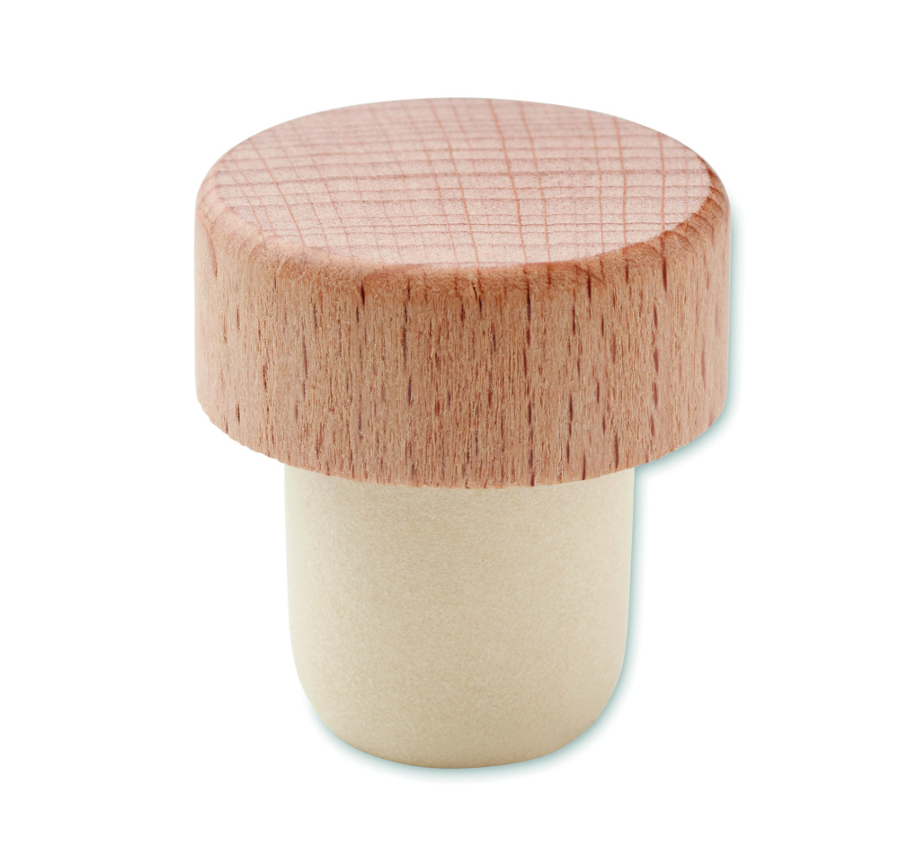 Logo trade promotional merchandise image of: Beech wood bottle stopper