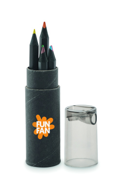 Logo trade promotional giveaways image of: 6 black colouring pencils