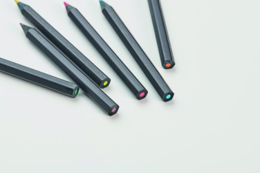 Logo trade corporate gifts image of: 6 black colouring pencils