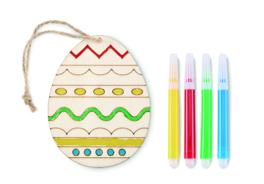 Logotrade promotional product picture of: Wooden egg painting set