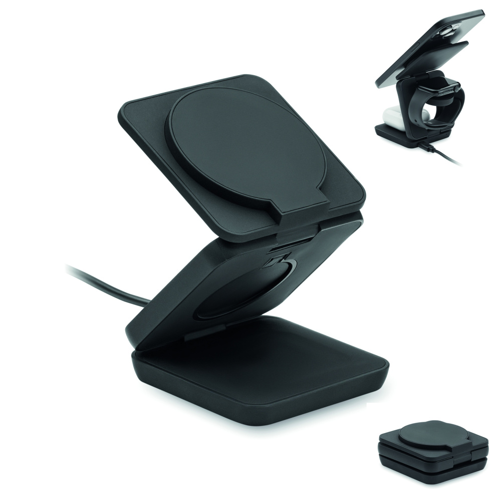 Logo trade promotional products picture of: 3in1 foldable charging station