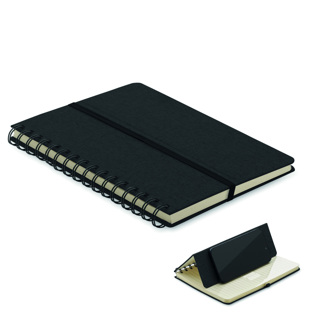 Logo trade promotional gifts image of: A5 notebook with phone holder