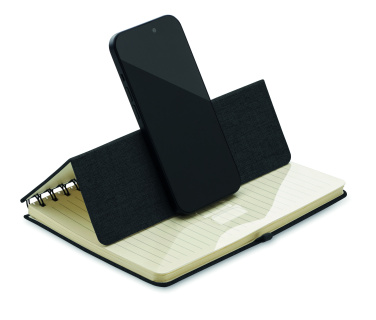 Logo trade corporate gifts image of: A5 notebook with phone holder