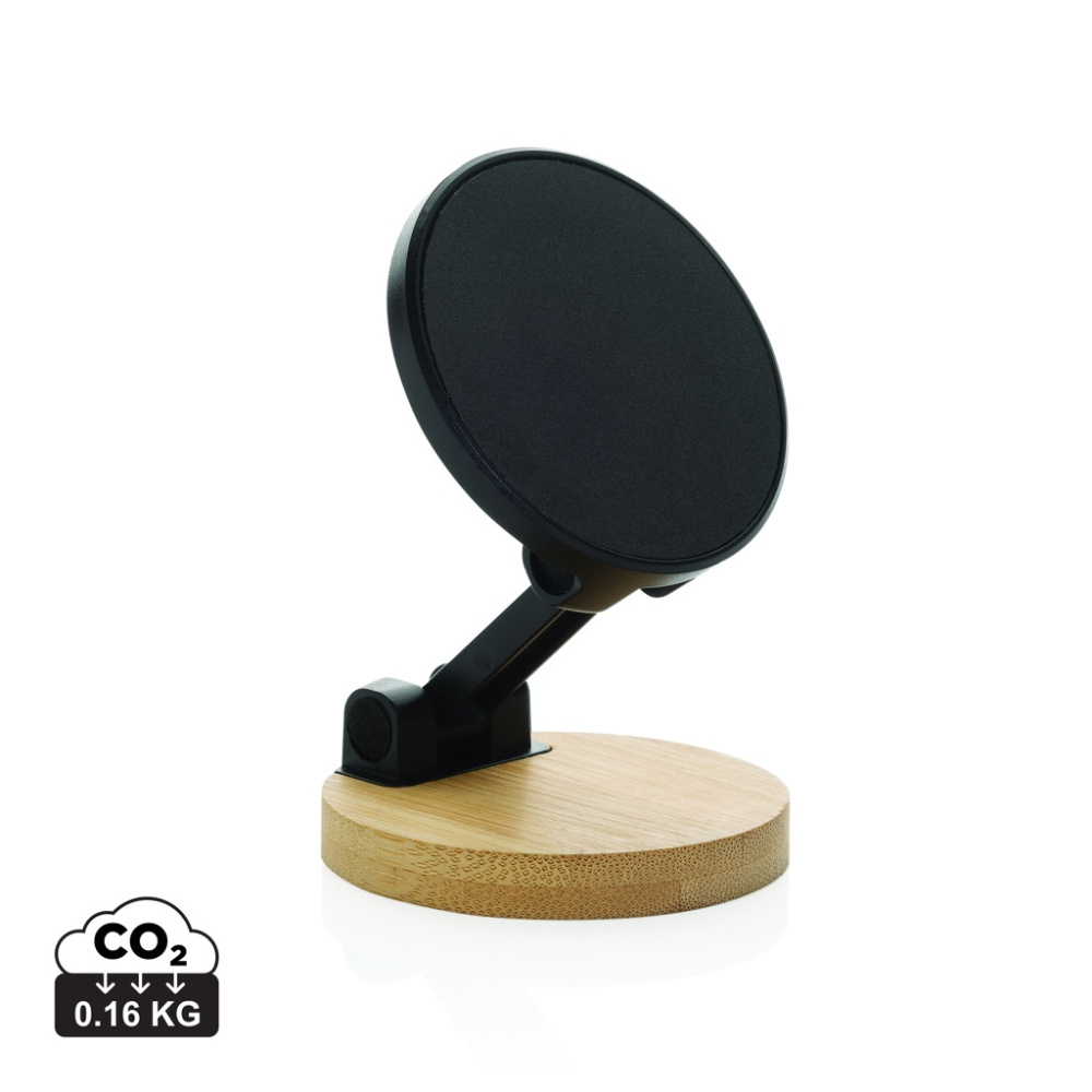 Logo trade advertising products image of: Magmount RCS recycled plastic and bamboo phone stand