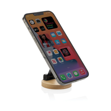 Logotrade advertising products photo of: Magmount RCS recycled plastic and bamboo phone stand