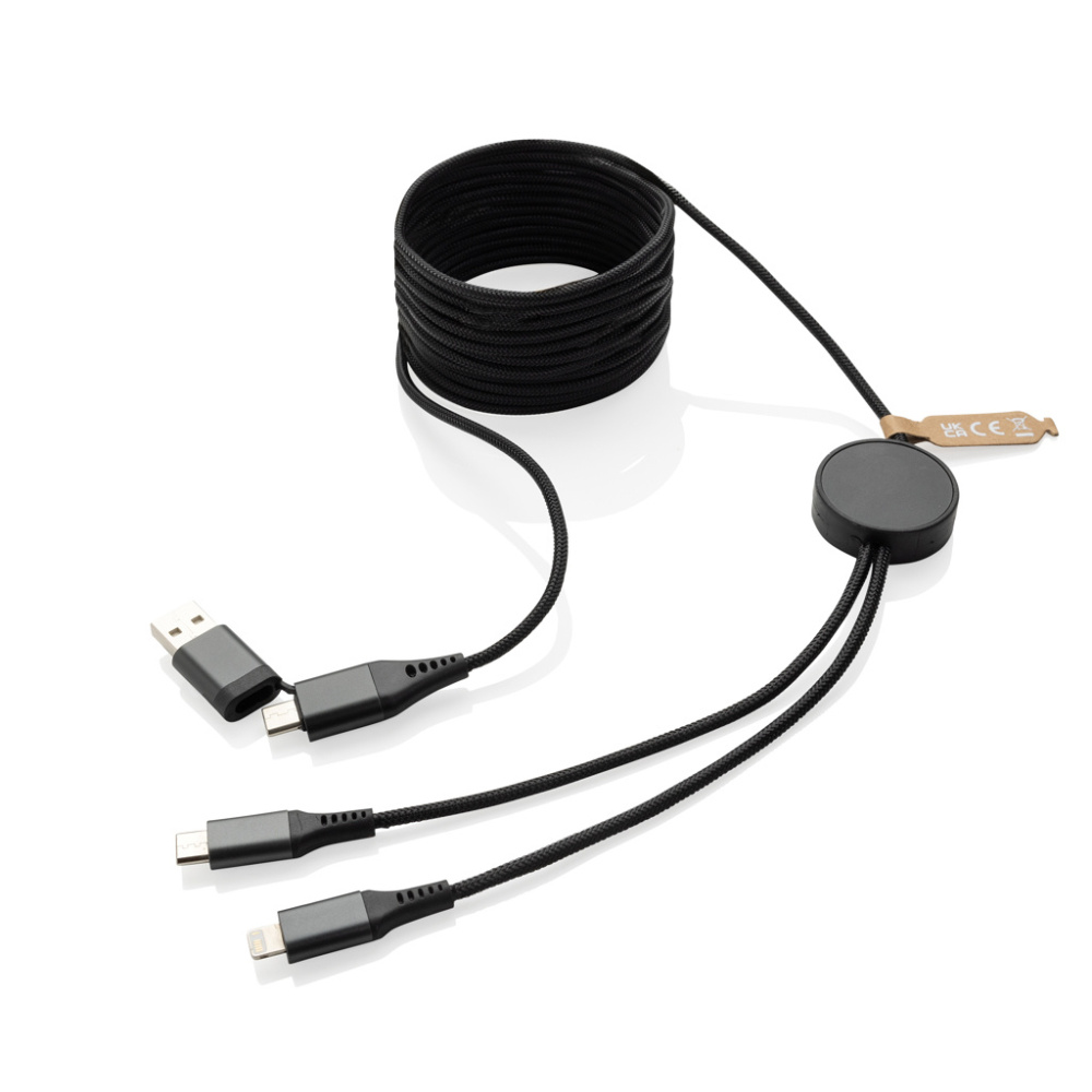 Logotrade promotional merchandise picture of: Terra RCS recycled PET 3 meter  4-in-1 cable