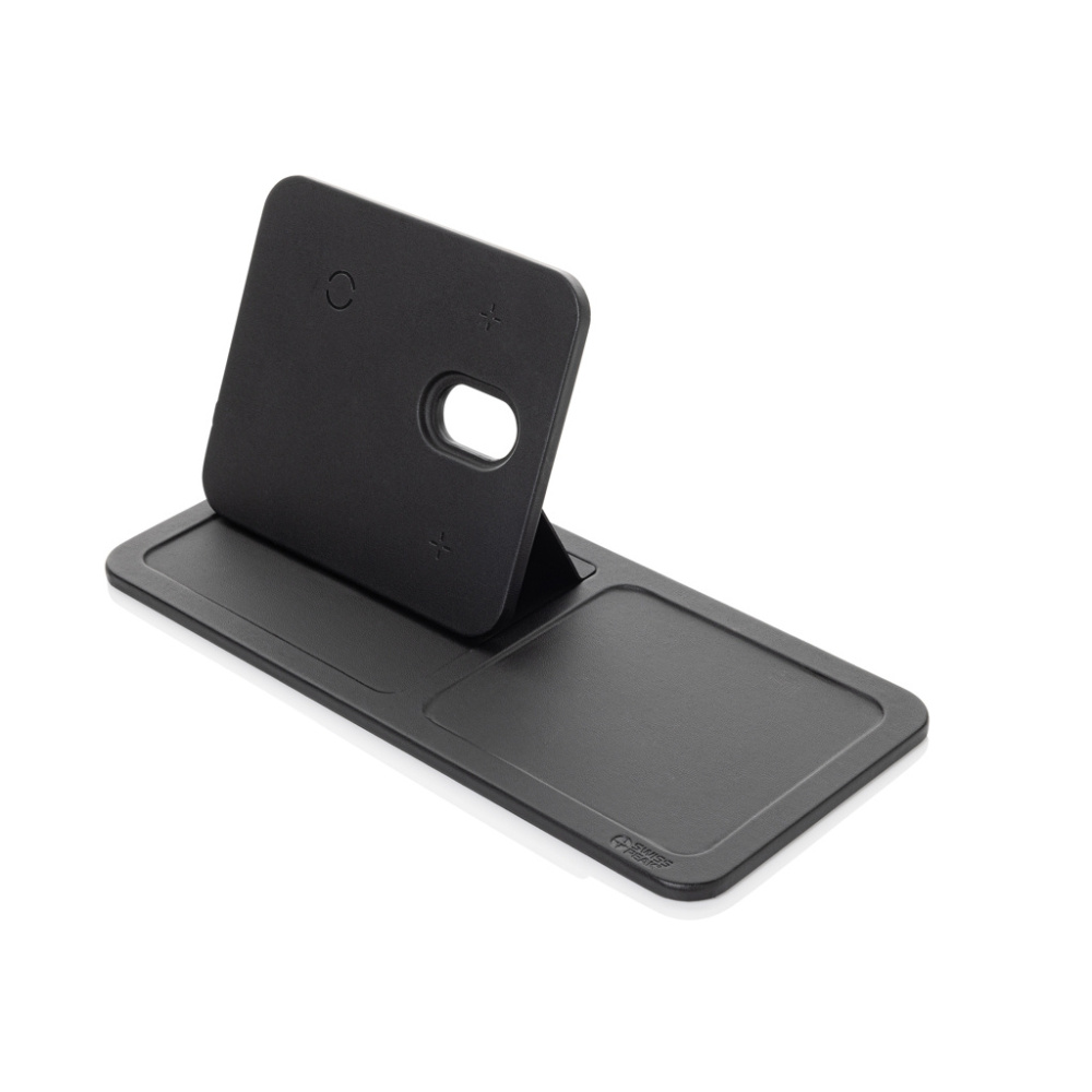 Logotrade promotional items photo of: Swiss Peak 3 in 1 RCS recycled PU wireless charger desk tray