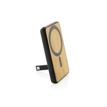 Logotrade business gift image of: Zen RCS rplastic 5000 mah 5W magnetic bamboo powerbank