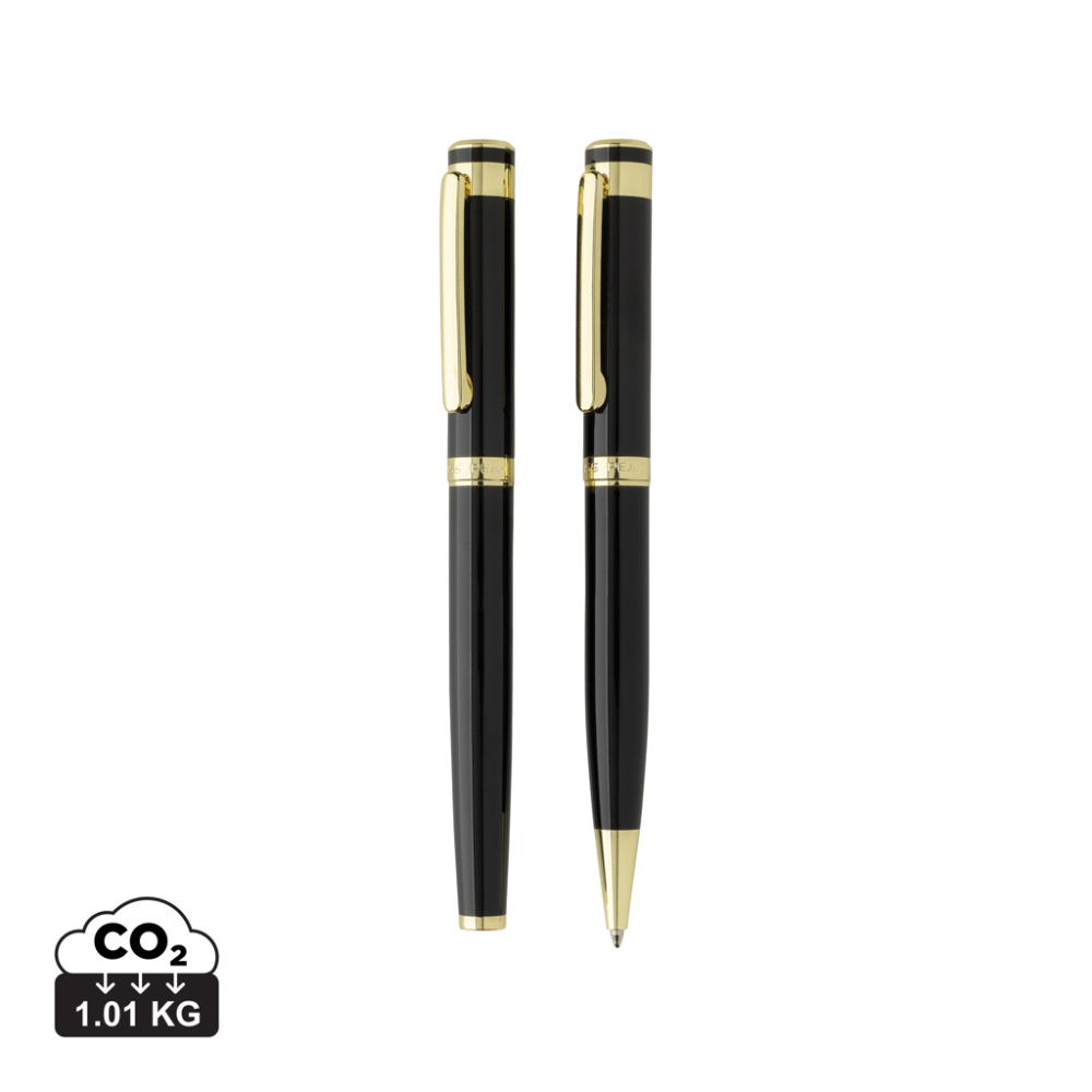 Logo trade promotional product photo of: Swiss Peak Luca RCS recycled brass deluxe pen set