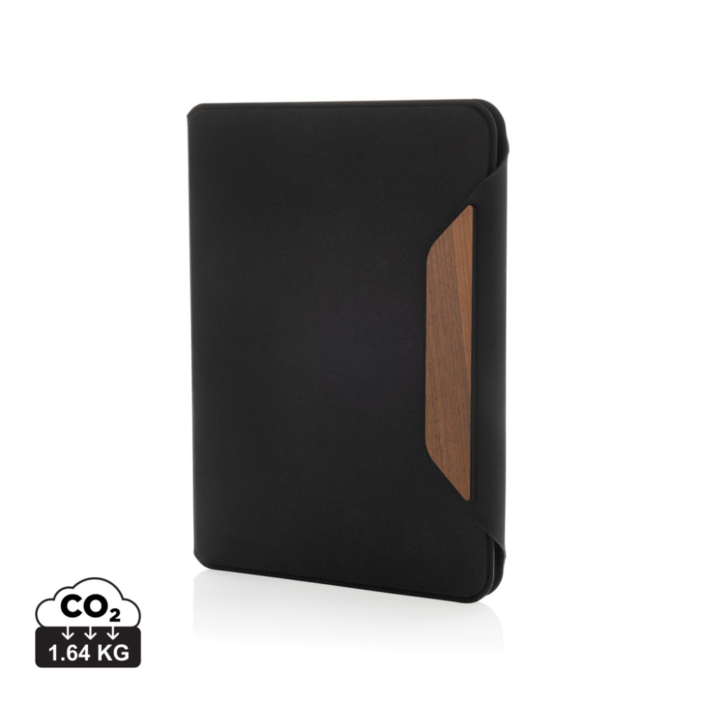 Logotrade business gift image of: Teri AWARE™ RPET and walnut A5 portfolio