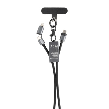 Logo trade promotional giveaways image of: Terra RCS recycled PET phone cord with dual charge cable