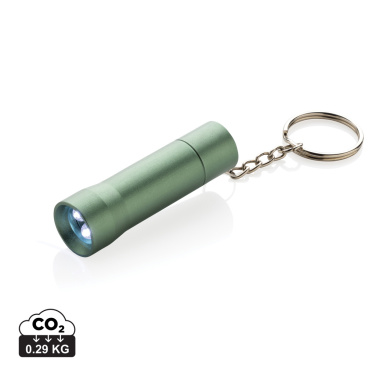 Logo trade promotional products image of: Flash RCS recycled aluminium keychain torch