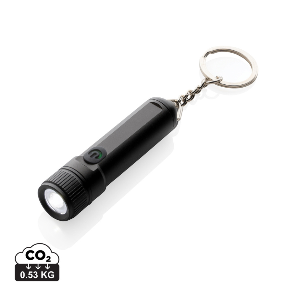 Logo trade promotional gifts picture of: Gear X rechargeable ultra bright keychain torch