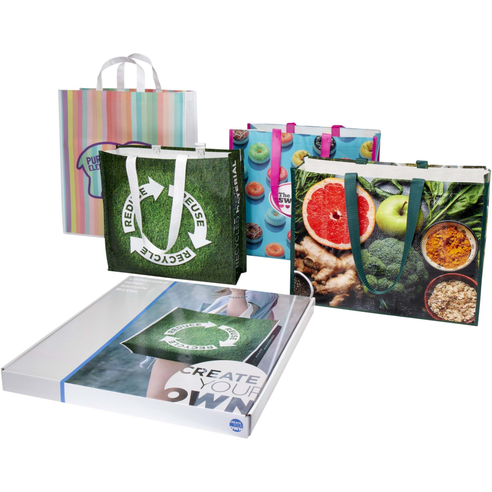 Logo trade promotional giveaways picture of: Laminated totes sample box