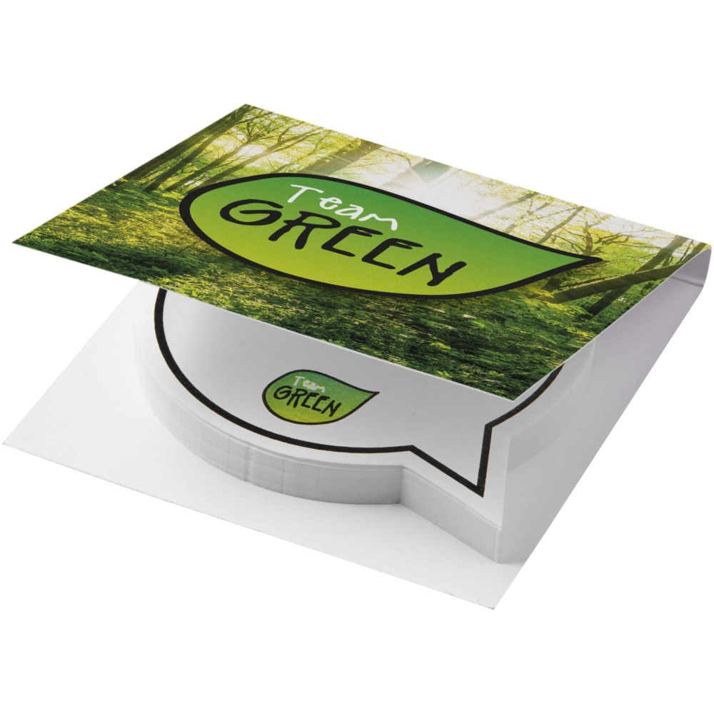 Logo trade promotional giveaways picture of: Sticky-Mate® soft cover speech bubble shaped sticky notes