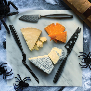 Logo trade promotional gifts image of: BOSKA Cheese Knife Set Monaco+ Black