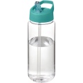 H2O Active® Octave Tritan™ 600 ml tilakaanega spordipudel, Läbipaistev läbipaistev / Aqua sinine