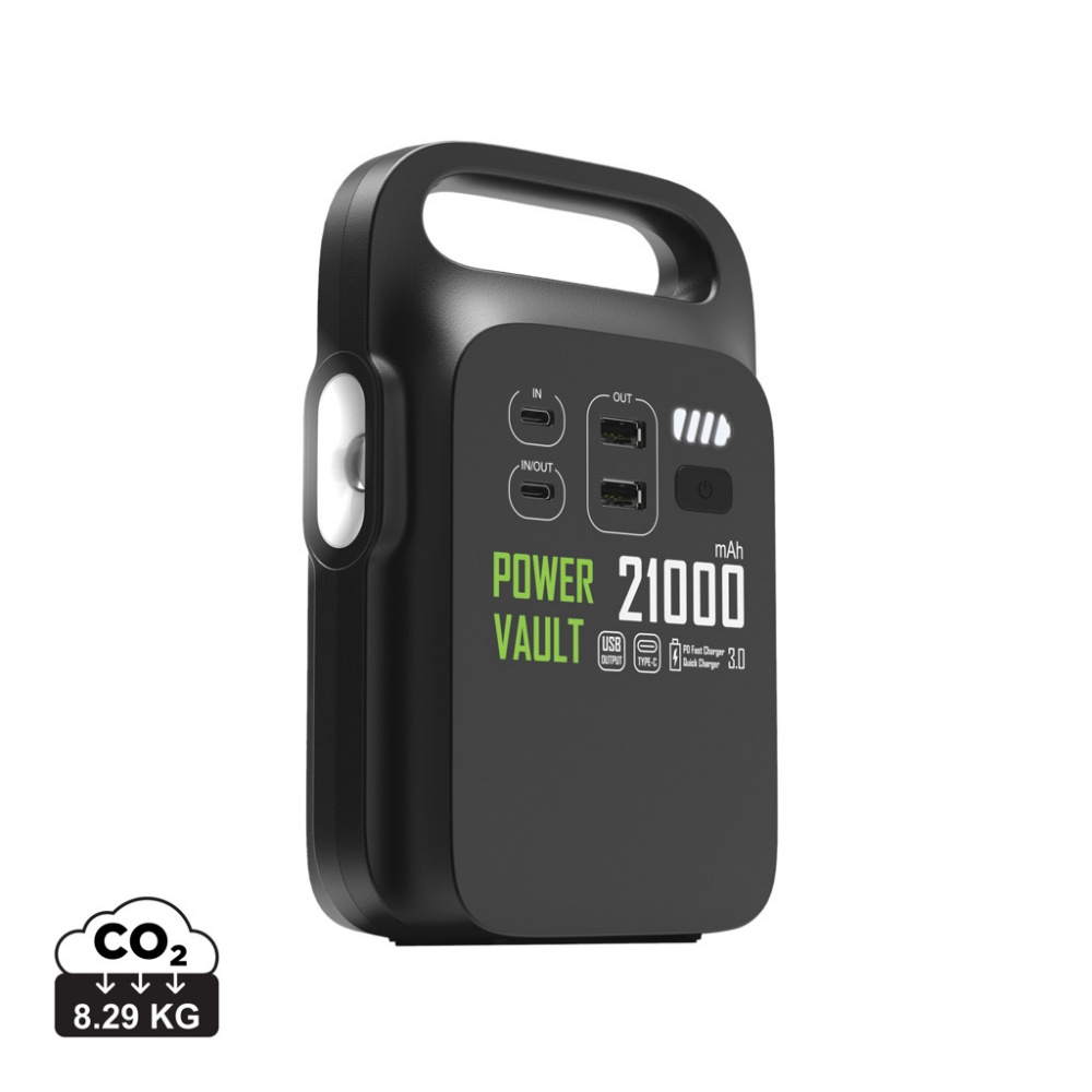 Logotrade reklaamtoote foto: Power Vault RCS rplastic 21000 mAh kaasaskantav elektrijaam