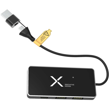 Logotrade reklaamtoote foto: SCX.design H20 8-ühes USB-jaotur kahe sisendi ja 6-pordiga