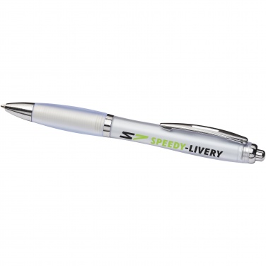 Logo trade liikelahjat tuotekuva: Curvy ballpoint pen with frosted barrel and grip