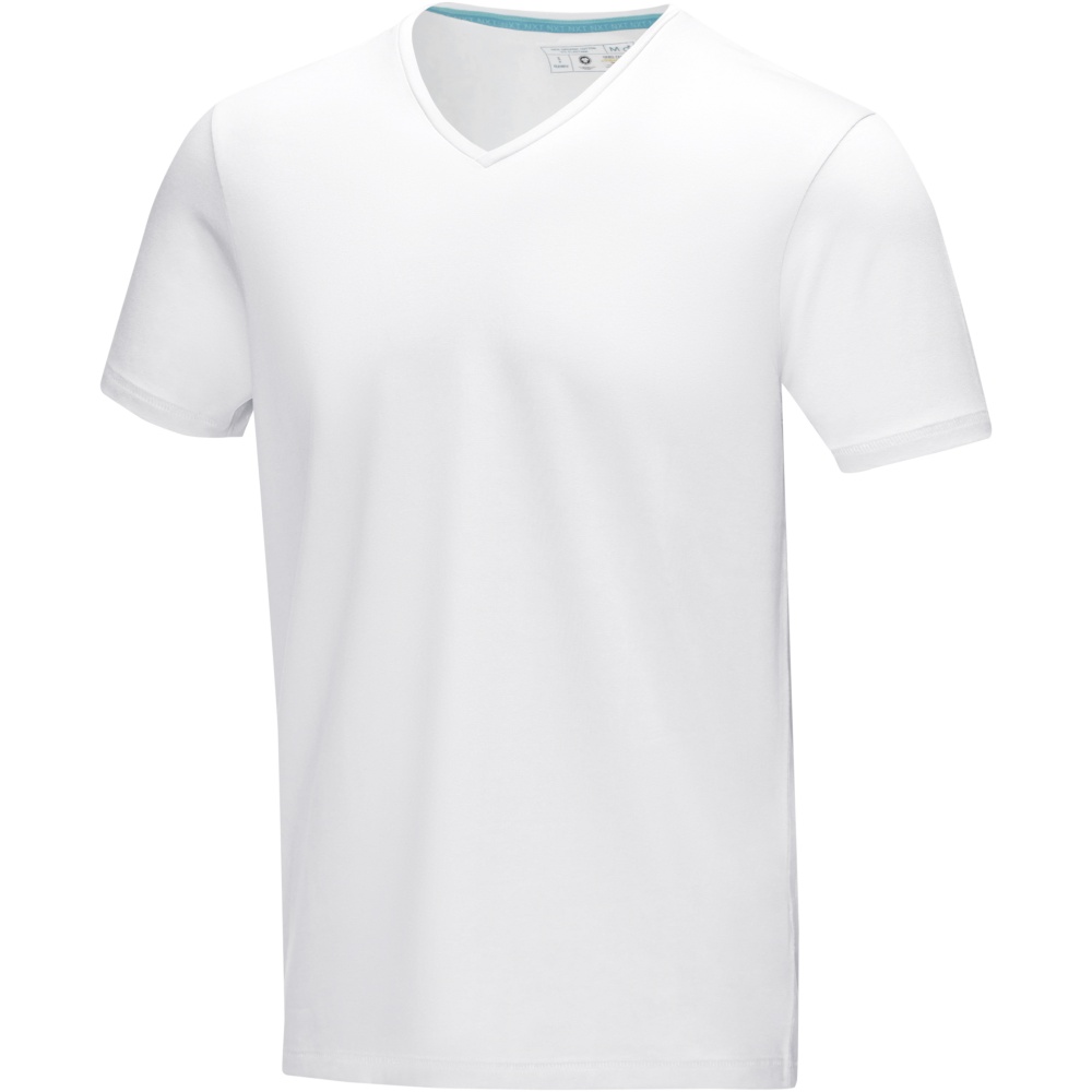 Logo trade liikelahjat mainoslahjat kuva: Kawartha short sleeve men's organic V-neck t-shirt