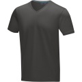 Kawartha short sleeve men's organic V-neck t-shirt, Myrskyn harmaa